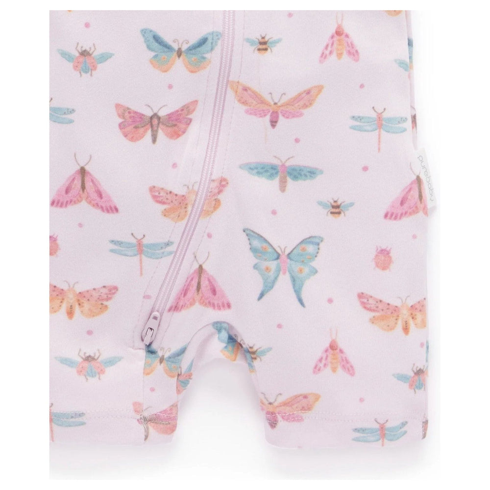 
                  
                    BUTTERFLY 2 PACK SHORT LEG ZIP GROWSUIT BY PUREBABY
                  
                